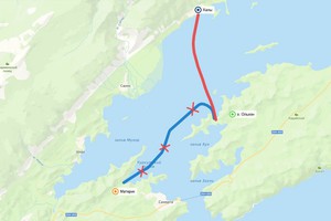 Маршрут переправы. Изображение пресс-службы правительства Иркутской области