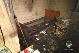 Квартира, где произошел пожар. Фото ГУ МЧС России по Иркутской области