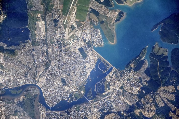 Иркутск, вид с борта МКС. Фото из телеграм-канаоа Олега Артемьева