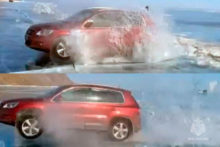 Момент наезда. Фото пресс-службы ГУ МЧС России по Иркутской области