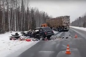 Авария. Скриншот видео пресс-службы Госавтоинспекции Иркутской области