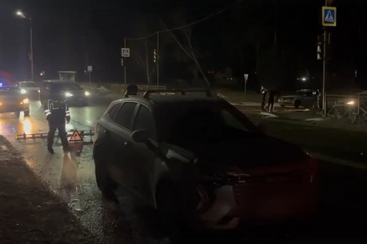 Место аварии. Скриншот видео Госавтоинспекции Иркутской области