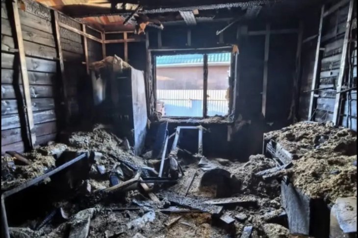 Сгоревшая кухня. Фото пресс-службы ГУ МЧС России по Иркутской области