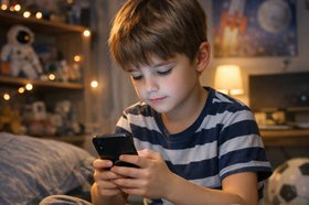 Ребенок со смартфоном. Изображение сгенерировано нейросетью ChatGPT Image Generator