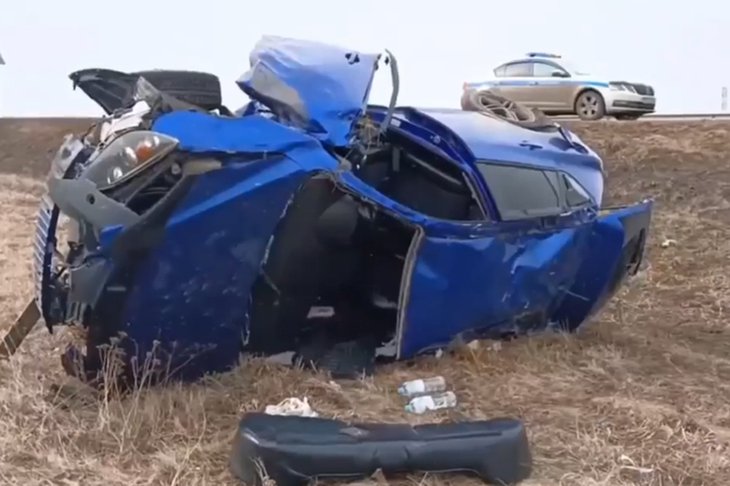 Авария в Аларском районе. Скриншот видео Госавтоинспекции Черемхово