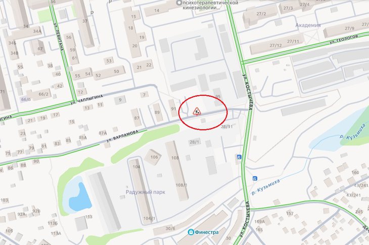 Место ограничения. Скриншот с сайта Яндекс.Карты