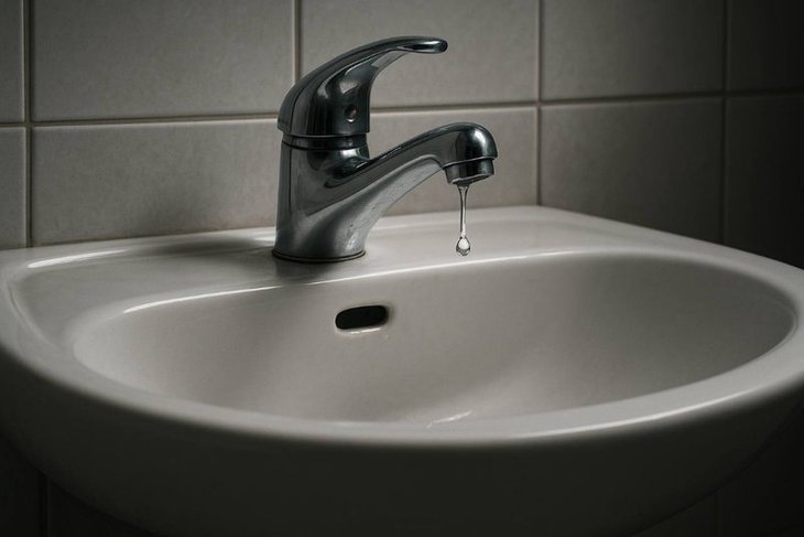 Раковина со смесителем. Фото сгенерировано с помощью ChatGPT