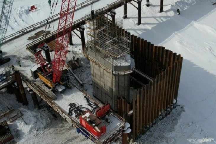 Опора моста. Фото пресс-службы Дирекции по строительству и эксплуатации автомобильных дорог Иркутской области