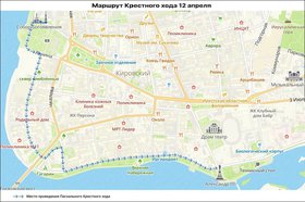 Маршрут Крестного хода. Изображение предоставлено организаторами мероприятия