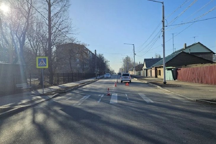 Место ДТП. Фото пресс-службы Госавтоинспекции Иркутска