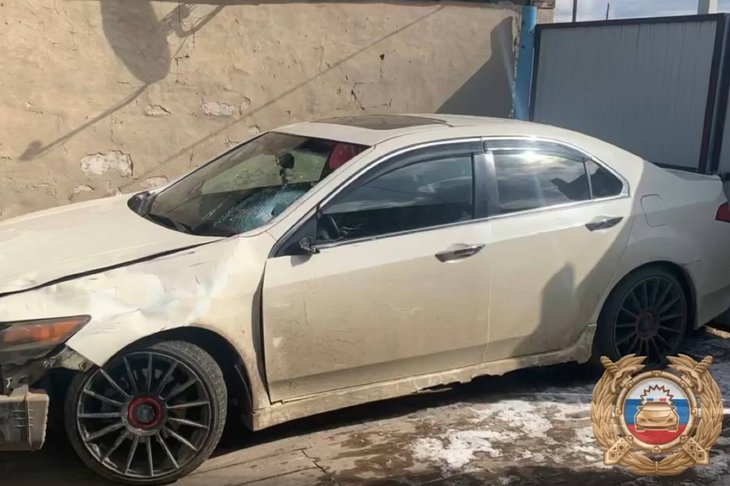 Автомобиль после ДТП. Скриншот видео Госавтоинспекции Иркутской области