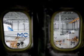 Иллюминаторы самолета МС-21. Фото из соцсетей ПАО «ОАК»