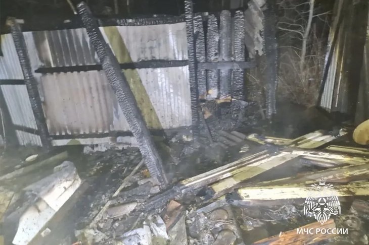 Последствия пожара в СНТ. Фото пресс-службы ГУ МЧС России по Иркутской области