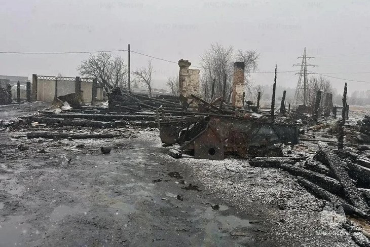 Последствия пожара. Фото пресс-службы ГУ МЧС России по Иркутской области