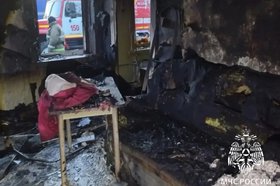 Квартира после пожара. Фото пресс-службы ГУ МЧС России по Иркутской области