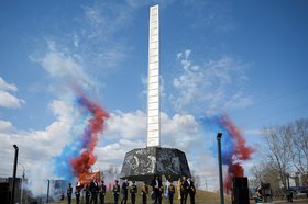 Митинг у стелы. Фото Маргариты Романовой, IRK.ru