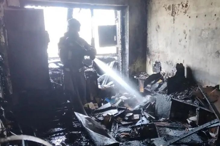 Квартира, где произошел пожар. Фото ГУ МЧС России по Иркутской области