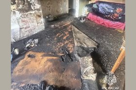 Последствия пожара. Фото пресс-службы ГУ МЧС по Иркутской области