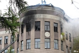 Здание Иргиредмета после пожара. Фото: Маргарита Романова, IRK.ru