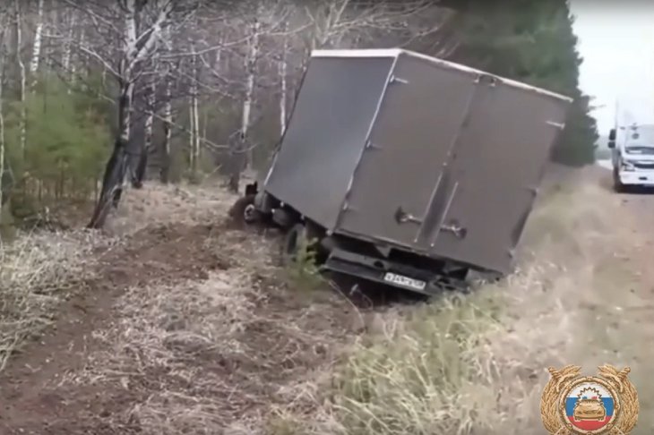 Место аварии. Скриншот видео Госавтоинспекции Иркутской области