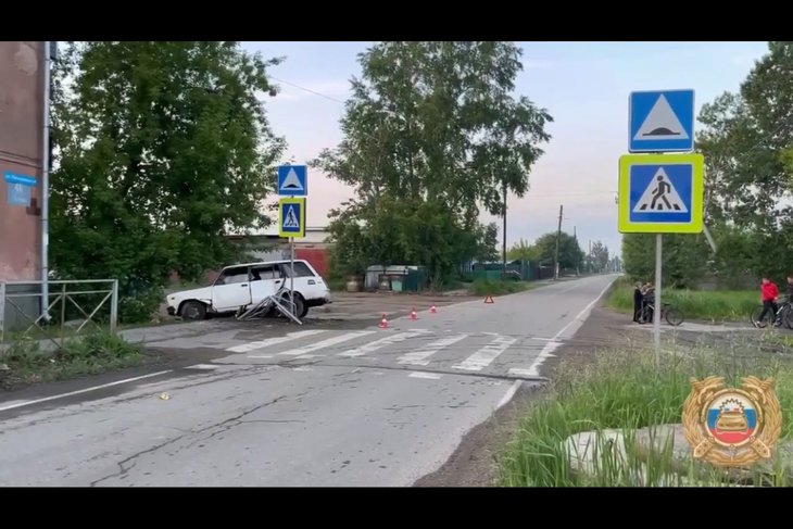 ДТП. Скриншот видео Госавтоинспекции по Иркутской области