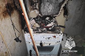 Квартира, где произошел пожар. Фото ГУ МЧС России по Иркутской области