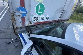 ДТП со служебным автомобилем. Фото ГУ МВД России по Иркутской области