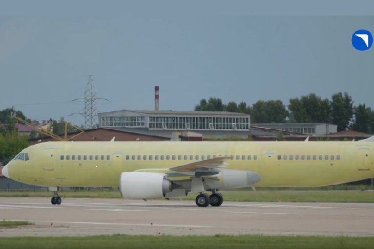 Самолет МС-21. Скриншот видео иркутского авиазавода