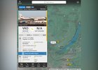 Маршрут полета. Скриншот с сайта flightradar24
