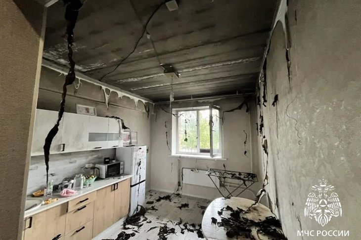 Сгоревшая квартира. Фото пресс-службы ГУ МЧС России по Иркутской области