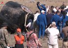 Капсула спускаемого аппарата. Скриншот видео Роскосмоса