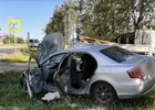 Машина после ДТП. Фото пресс-службы Госавтоинспекции Иркутской области