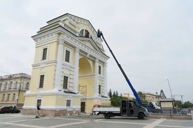 Обновление Московских ворот. Фото пресс-службы администрации Иркутска