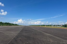 Ремонт аэропорта в Усть-Куте. Фото из соцсетей Сергея Анисимова