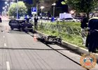 Авария с мотоциклом. Скриншот видео Госавтоинспекции Иркутской области