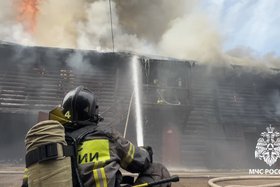 Пожар. Скриншот видео пресс-службы ГУ МЧС по региону