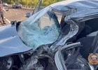 Автомобиль Hyundai Elantra после ДТП. Скриншот видео Госавтоинспекции Иркутской области