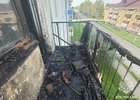 Пожар на балконе. Фото ГУ МЧС России по Иркутской области