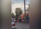 Пожар на Рабочего Штаба. Скриншот видео из телеграм-канала «Сводка»
