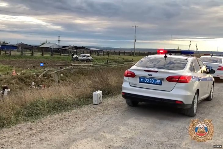 Авария. Скриншот видео Госавтоинспекции Иркутской области