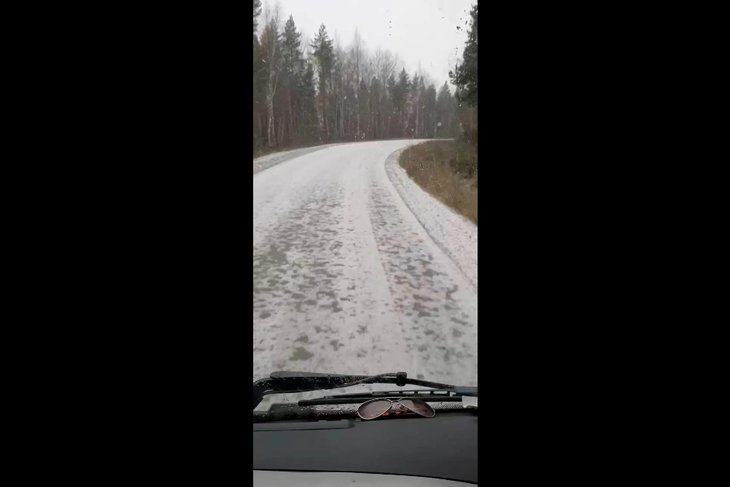 Снег в Бодайбо. Скриншот видео из телеграм-канала «Инцидент Иркутск»