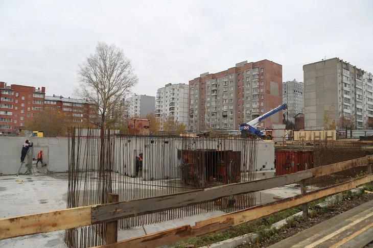 Строительство детсада. Фото пресс-службы администрации Иркутска