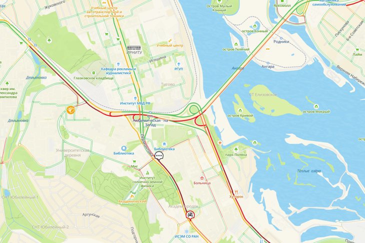 Пробки. Скриншот с сайта http://www.2gis.ru*