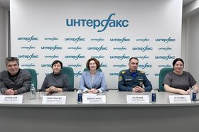 Пресс-конференция. Фото пресс-службы правительства Иркутской области