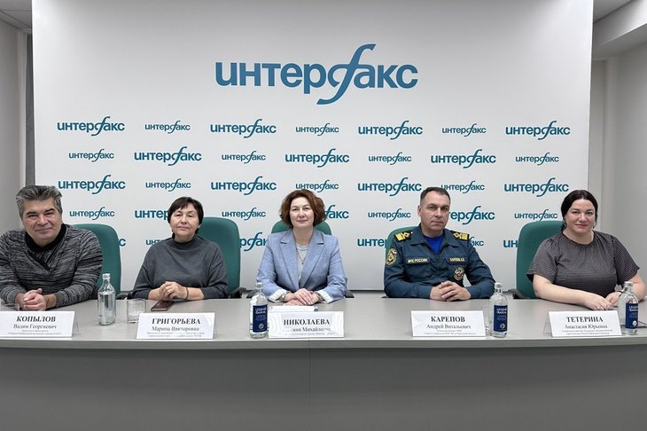 Пресс-конференция. Фото пресс-службы правительства Иркутской области