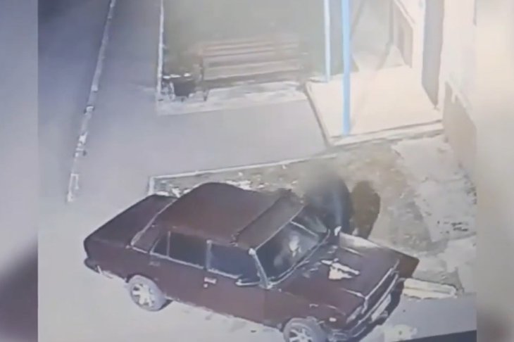 Угнанный автомобиль. Скриншот видео пресс-службы ГУ МВД России по Иркутской области