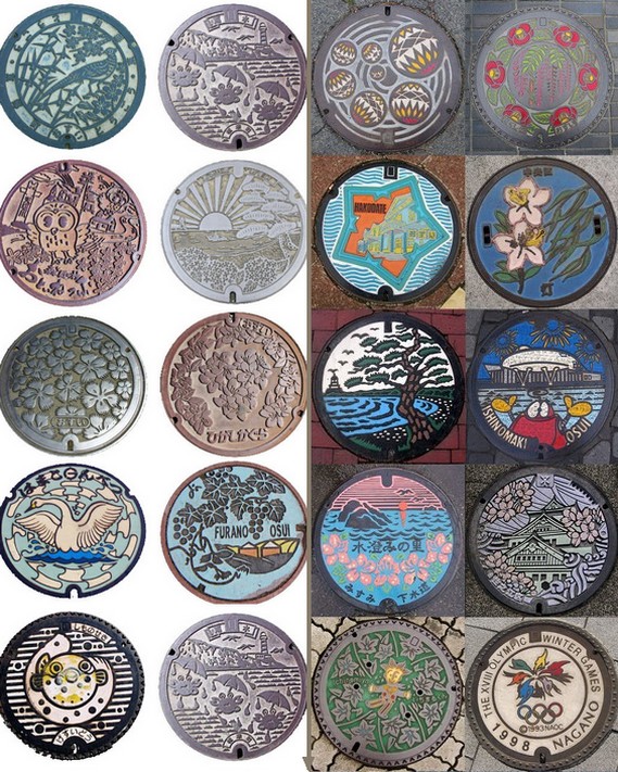 В Японии люки раскрашивают