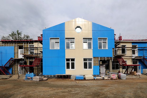 Детский сад строится на улице Рабочего Штаба. Фото ИА «Иркутск онлайн»