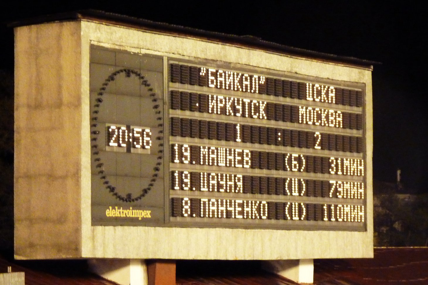Результат матча «Байкал»—ЦСКА. Фото Павла Космакова