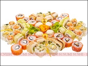Очередная акция от «Susumi sushi — 1/6 суши». При заказе набора «Фудзи» вы получите много вкусных подарков.